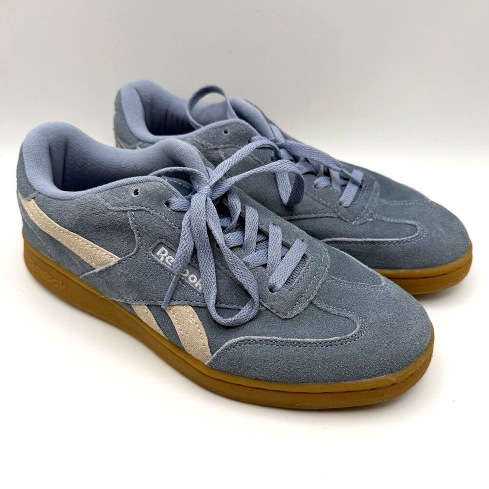 Reebok Classic Suede Womens Size 7 Grey Blue Casual Sneakers Ortholite Gum Sole